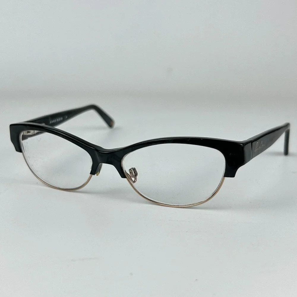 Anne Klein Ak5008001 Unisex Eyeglasses Frame Black Plastic Half Rim 52-16-135 mm